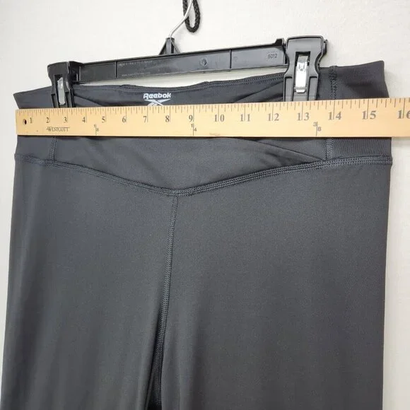 Reebok Women's Yoga Pants Plus Size 1X Bootcut Training Tights Black Stretch - Picture 9 of 15